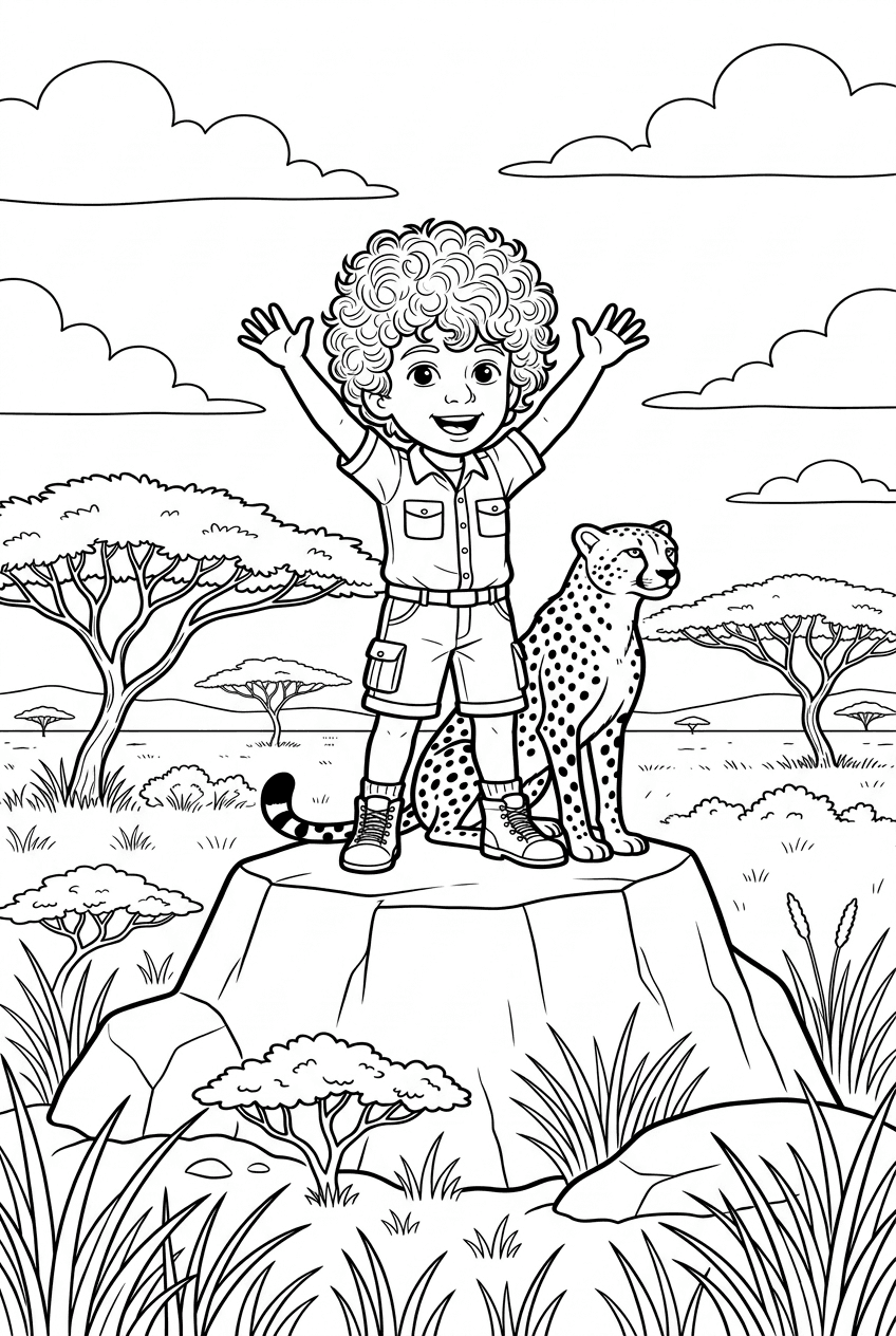 Child paleontologist unearthing a T-Rex